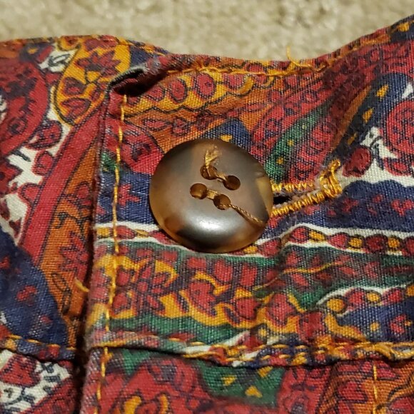 Vintage GAP Paisley Parachute Pants Women's 3/4 Retro Made in Hong Kong 80s 90s - Picture 5 of 9